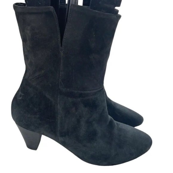 Free People Women's Adella Black Suede Heeled Cuff Ankle Boot Sz EU 38/US 7-7.5 - Picture 1 of 10